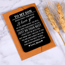 Load image into Gallery viewer, 21st Birthday Gifts for Him Son Gifts from Mom to Son I Love You Wallet Card Insert Inspirational Christmas Stocking Stuffers for Men Teens Son Back to School Graduation Coming-to-Age Valentines Gifts