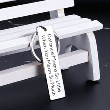 Load image into Gallery viewer, Couple Lover Keychain Long Distance Relationships Friendship Gifts for Boyfriend Girlfriend BFF Husband Wife Daughter Son Sister Him Her Military Birthday Anniversary Christmas Presents