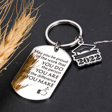 Load image into Gallery viewer, Inspirational Class of 2022 Graduation Gifts Keychain for Men Women 2022 Medical High School College Graduation Gifts for Son Daughter Boys Girls Seniors 2022 Grad Gifts for Her Him Master Nurses PHD