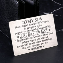 Load image into Gallery viewer, 21st Birthday Gifts for Him Son I Love You Wallet Card Insert Gifts from Mom to Son Back to School Graduation Coming-to-Age Valentines Day Christmas Gifts Stocking Stuffers for Men Teens Inspirational