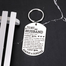 Load image into Gallery viewer, Valentines Day Gifts for Him Husband Gifts from Wife I Love You Keychain for Men Anniversary Engagement Christmas Wedding Birthday Gifts for Hubby Fiance Groom from Wifey Bride Fiancee Sentimental