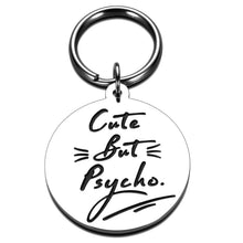 Load image into Gallery viewer, Funny Gifts for Cat Lovers for Women, Dog Tags, Dog Lovers Gifts for Son Daughter, Cute But Psycho Dog Tag Collars Charm for Pet, Puppy Kitty Birthday Gifts from Mom Dad, Boy Girl Dog Tags