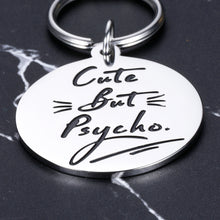 Load image into Gallery viewer, Funny Gifts for Cat Lovers for Women, Dog Tags, Dog Lovers Gifts for Son Daughter, Cute But Psycho Dog Tag Collars Charm for Pet, Puppy Kitty Birthday Gifts from Mom Dad, Boy Girl Dog Tags