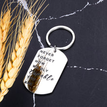 Load image into Gallery viewer, Funny Christmas Gifts Inspirational Keychain for Women Men Birthday Graduation Back To School Gift for Son Daughter from Mom Dad Valentine's Day Thanksgiving Present Motivational Key Ring Tag