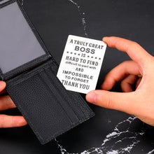 Load image into Gallery viewer, Boss Gifts Wallet Card Insert for Men Office, Employee Thank You Appreciation Gifts for Boss Mentor Leader, Boss Day Gifts for Boss Woman, Christmas Farewell Retirement Gifts for Women Men Coworker