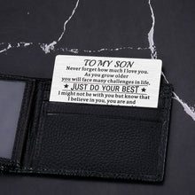 Load image into Gallery viewer, 21st Birthday Gifts for Him Son I Love You Wallet Card Insert Gifts from Mom to Son Back to School Graduation Coming-to-Age Valentines Day Christmas Gifts Stocking Stuffers for Men Teens Inspirational