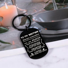 Load image into Gallery viewer, Inspirational Christmas Gifts for Brother Gifts Keychain from Sister in Law Friendship Sibling Fraternity Day Birthday Gifts for Brother in Law Friends Men Stocking Stuffers for Teens Boys Him