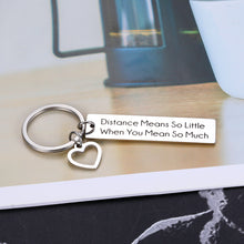 Load image into Gallery viewer, Couple Lover Keychain Long Distance Relationships Friendship Gifts for Boyfriend Girlfriend BFF Husband Wife Daughter Son Sister Him Her Military Birthday Anniversary Christmas Presents
