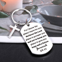 Load image into Gallery viewer, Christian Gifts for Women, Inspirational Bible Verse Keychain for Men, Best Friend Christmas Easter Religious Gifts for Women Christian, Catholic Gifts Key Chain for Men Graduation Birthday