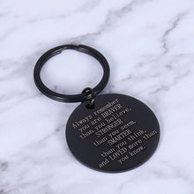Load image into Gallery viewer, Inspirational Keychain Gift for Daughter Son Friend Sister Brother Always Remember You Are Braver Than You Believe Pendant Motivational Jewelry for Birthday Graduation Christmas School Day
