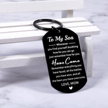 Load image into Gallery viewer, Son Gifts from Mom to My Son I Love You Keychain Gifts for Him 21st Birthday Gifts for Son Him Stepson Adults Inspirational Graduation Christmas Valentines Coming-to-Age Back to School Gifts for Boys