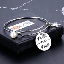 Load image into Gallery viewer, Inspirational Christmas Gifts, Faith Over Fear Bracelet, Faith Gifts for Women Teen Girls Mom Sister Daughter, Girlfriend Besties Best Friends Gifts for Birthday Graduation Back to School Jewelry