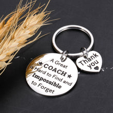 Load image into Gallery viewer, Softball Gifts, Baseball Coach Gifts for Men Women, Coach Keychain, Sports Gifts For Men, Tennis Volleyball Gifts, Thank You Christmas Gifts, For A Great Coach Is Hard To Find