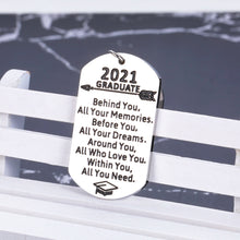 Load image into Gallery viewer, Gifts for Seniors Inspirational Keychain Gifts for Her Him Graduation Gift for Women 2021 Graduates College High School Students Teen Classmate Birthday Christmas Back to School Key Ring