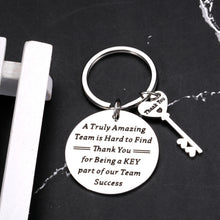 Load image into Gallery viewer, Coworker Thank You Keychain Employee Team Appreciation Gift Bulk for Women Men Colleagues Supervisor Coach Leader Mentor Boss Day Leaving Going Away Goodbye Retirement Team Gifts Birthday Christmas
