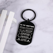 Load image into Gallery viewer, Inspirational Christmas Gifts for Brother Gifts Keychain from Sister in Law Friendship Sibling Fraternity Day Birthday Gifts for Brother in Law Friends Men Stocking Stuffers for Teens Boys Him