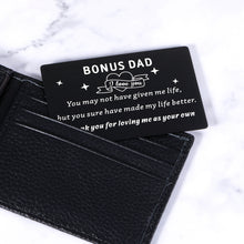 Load image into Gallery viewer, Bonus Dad Gifts, Wallet Insert Card Gifts For Dad, Fathers Day Gifts From Daughter Wife, Gifts For Him Dad From Son, Birthday Gifts For Dad, Daddy Gifts, Stepdad Gifts