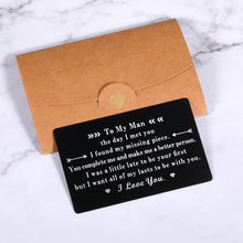 Load image into Gallery viewer, Wallet Insert Card Top Birthday Gifts for Men Boyfriend Anniversary Gifts for Him Boyfriend Christmas Gifts Men Valentines Day Gifts for Husband Groom from Wife Engagement Wedding Gifts for Him
