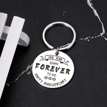 Load image into Gallery viewer, 1 Year Anniversary Keychain Christmas Gifts for Him Her Boyfriend Girlfriend Stocking Stuffers Gifts for Women Men One Year Wedding Anniversary for Husband Wife Men Valentines Day Birthday Gifts