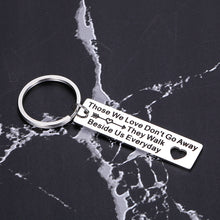 Load image into Gallery viewer, Comfort for Loss Keychain Gift Those We Love Don’t Go Away Gifts Inspirational Jewelry for Her Him Family Friends Memorial Condolence Remembrance for Funeral Ceremony