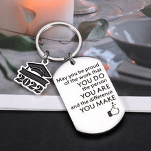 Load image into Gallery viewer, Inspirational Class of 2022 Graduation Gifts Keychain for Men Women 2022 Medical High School College Graduation Gifts for Son Daughter Boys Girls Seniors 2022 Grad Gifts for Her Him Master Nurses PHD