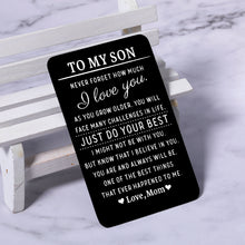 Load image into Gallery viewer, 21st Birthday Gifts for Him Son Gifts from Mom to Son I Love You Wallet Card Insert Inspirational Christmas Stocking Stuffers for Men Teens Son Back to School Graduation Coming-to-Age Valentines Gifts