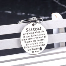 Load image into Gallery viewer, Sisters Gifts from Sister Brother Keychain Sweet 16 Birthday Christmas Gifts for Big Little Soul Sister Best Friend BFF Bestie Wedding Jewelry for Bride Bridesmaid Women Valentines Day for Teen Girls