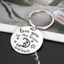 Load image into Gallery viewer, LOVE YOU to The Moon And Back Couple Keychain Gift for Boyfriend Girlfriend Wife Husband Inspirational Charm Key Ring Tag for Dad Mom Daughter Son Encouragement Jewelry for Lovers
