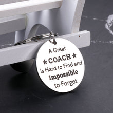 Load image into Gallery viewer, Softball Gifts, Baseball Coach Gifts for Men Women, Coach Keychain, Sports Gifts For Men, Tennis Volleyball Gifts, Thank You Christmas Gifts, For A Great Coach Is Hard To Find