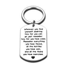 Load image into Gallery viewer, Recovery Gifts for Women Men Motivational Keychain from Depression Surgery Suicide Addiction Alcoholics Sobriety Presents for Cancer Survivor Warrior Fighter Graduation Birthday Competition Jewelry