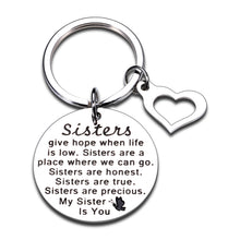 Load image into Gallery viewer, Sisters Gifts from Sister Brother Keychain Sweet 16 Birthday Christmas Gifts for Big Little Soul Sister Best Friend BFF Bestie Wedding Jewelry for Bride Bridesmaid Women Valentines Day for Teen Girls