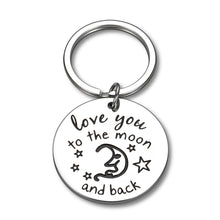 Load image into Gallery viewer, LOVE YOU to The Moon And Back Couple Keychain Gift for Boyfriend Girlfriend Wife Husband Inspirational Charm Key Ring Tag for Dad Mom Daughter Son Encouragement Jewelry for Lovers