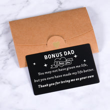 Load image into Gallery viewer, Bonus Dad Gifts, Wallet Insert Card Gifts For Dad, Fathers Day Gifts From Daughter Wife, Gifts For Him Dad From Son, Birthday Gifts For Dad, Daddy Gifts, Stepdad Gifts