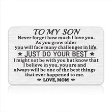 Load image into Gallery viewer, 21st Birthday Gifts for Him Son I Love You Wallet Card Insert Gifts from Mom to Son Back to School Graduation Coming-to-Age Valentines Day Christmas Gifts Stocking Stuffers for Men Teens Inspirational
