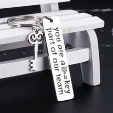 Load image into Gallery viewer, Keychains for Women, Thank You Gifts, Bulk Gifts for Coworkers, Farewell Gifts, Employee Appreciation Gifts, You’re A Key Part of Our Team Keychain for Men Gifts for Christmas