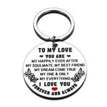 Load image into Gallery viewer, Anniversary for Him Her To My Love Keychain Gifts for Husband Wife Boyfriend Girlfriend Women Men Valentine Birthday Jewelry for Fiance Fiancee Groom Bride Christmas Thanksgiving Present