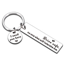 Load image into Gallery viewer, Valentines Day Gifts for Him Her Drive Safe Keychain for Boyfriend Husband from Wife Girlfriend Anniversary Engagement Christmas Birthday Gifts for Lover Groom Fiancé Son Daughter New Driver Present