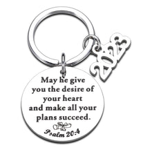 Load image into Gallery viewer, Graduation Gifts for Her Him 2023 High School College Graduation Gifts for Her Him Son Daughter Graduation Class of 2023 Gifts Inspirational Christian Bible Graduation Gifts for Women Men Girl Keyring