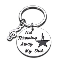 Load image into Gallery viewer, Hamilton Musical Merchandise Inspirational Keychain Gifts Not Throwing Away My Shot Broadway Theater Gift for Birthday Valentines Christmas Graduation Back to School Key Ring for Teen Girls