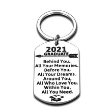 Load image into Gallery viewer, Gifts for Seniors Inspirational Keychain Gifts for Her Him Graduation Gift for Women 2021 Graduates College High School Students Teen Classmate Birthday Christmas Back to School Key Ring