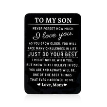 Load image into Gallery viewer, 21st Birthday Gifts for Him Son Gifts from Mom to Son I Love You Wallet Card Insert Inspirational Christmas Stocking Stuffers for Men Teens Son Back to School Graduation Coming-to-Age Valentines Gifts