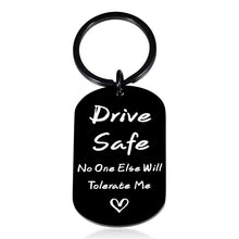 Load image into Gallery viewer, Stocking Stuffers for Men Boyfriend Christmas Gifts for Men Husband Valentine’s Day Gifts for Him Boyfriend Gifts from Girlfriend Birthday Anniversary for Husband Fiance Drive Safe Keychain from Wife