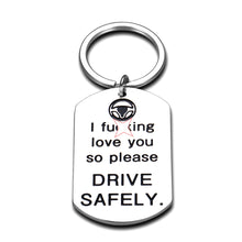 Load image into Gallery viewer, Keychain for Boyfriend Drive Safe I Love You Gifts for Him Husband Cute Gifts Key Chains for Her Girlfriend Wife Valentines Day Anniversary Birthday Christmas Presents Engagement Wedding Jewelry