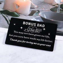 Load image into Gallery viewer, Bonus Dad Gifts, Wallet Insert Card Gifts For Dad, Fathers Day Gifts From Daughter Wife, Gifts For Him Dad From Son, Birthday Gifts For Dad, Daddy Gifts, Stepdad Gifts