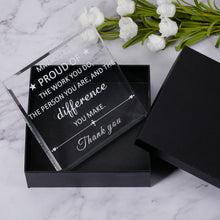 Load image into Gallery viewer, Employee Appreciation Gifts Thank You Gifts for Women Men Coworker Boss Lady Leader Nurse Teacher Appreciation Acrylic Office Gifts for Coworker Christmas Leaving Boss Day Retirement Gifts Paperweight
