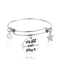 Load image into Gallery viewer, Inspirational Christmas Gifts, Faith Over Fear Bracelet, Faith Gifts for Women Teen Girls Mom Sister Daughter, Girlfriend Besties Best Friends Gifts for Birthday Graduation Back to School Jewelry