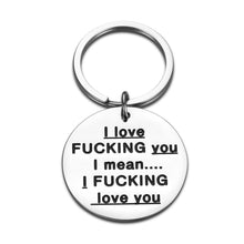Load image into Gallery viewer, Anniversary Keychain for Him Her I Love You Gifts for Girlfriend Wife Fiancee Women Men Valentines Day Presents for Boyfriend Husband Fiance Funny Keyring Tag for Birthday Christmas