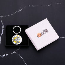 Load image into Gallery viewer, Eulalia Eclogue Sunflower Gifts for Women Key Chains for Mom Friends Sister Her Woman Encouragement Birthday Graduation Christmas Valentine Back to School Anniversary Presents Sunflower Keychain Accessories, Silver, Small