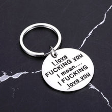 Load image into Gallery viewer, Anniversary Keychain for Him Her I Love You Gifts for Girlfriend Wife Fiancee Women Men Valentines Day Presents for Boyfriend Husband Fiance Funny Keyring Tag for Birthday Christmas