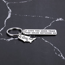 Load image into Gallery viewer, Long Distance Relationships Keychain for Husband Wife Boyfriend Girlfriend Dad Mom Lover Couples Keyring for Trucker Hubby Birthday Valentine Going Away Gifts Travel Military Jewelry